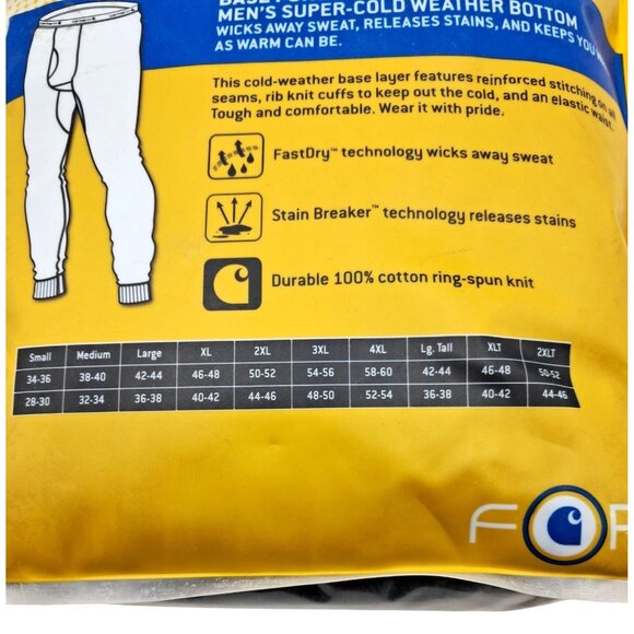 Carhartt Thermal Bottoms Mens Size 3XL Base Force Cotton Super-Cold Weather Heav - Picture 7 of 7